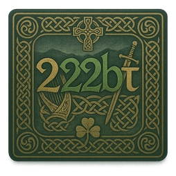 222bt উজ্জ্বল লোগো ডার্ক ব্যাকগ্রাউন্ডে
